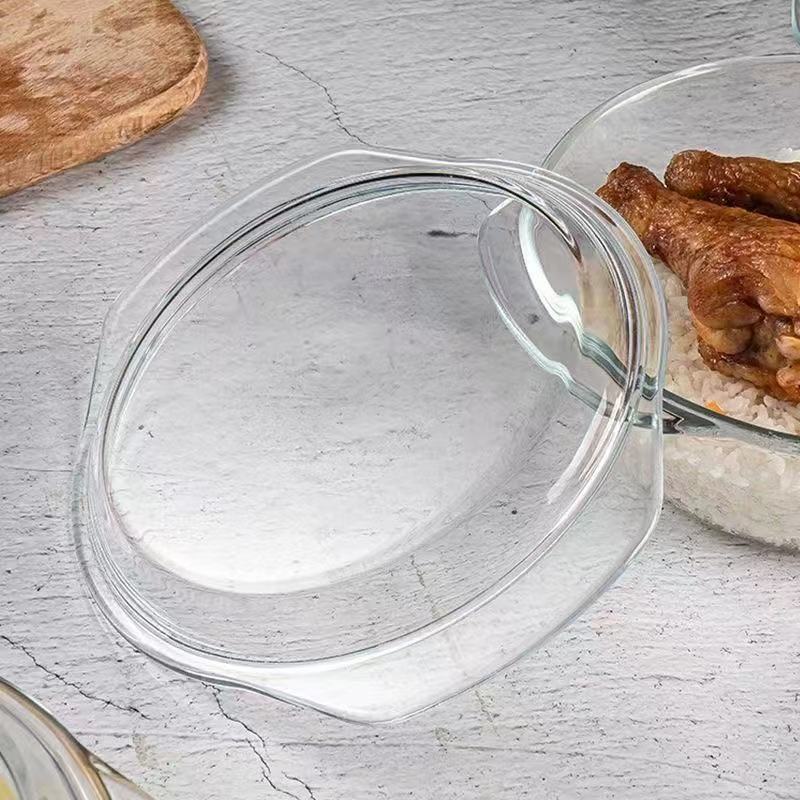 غطاء زجاجي مقاوم للحرارة ومضاد للتناثر لوعاء الميكروويف وعاء بخار خاص بغطاء زجاجي - Image 4